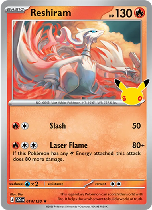 Reshiram (Basic Pokémon) (30C-014/128) (Rare)