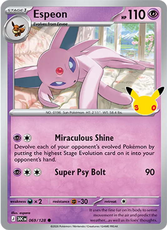 Espeon (Stage 1 Pokémon) (30C-069/128) (Common)