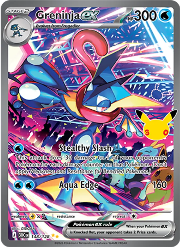 Greninja ex (Stage 2 Pokémon) (30C-148/128) (Special Illustration Rare)