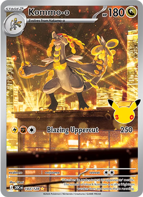 Kommo-o (Stage 2 Pokémon) (30C-143/128) (Illustration Rare)