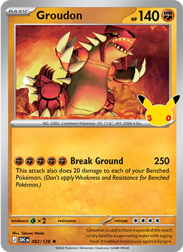 Groudon (Basic Pokémon) (30C-082/128) (Rare)