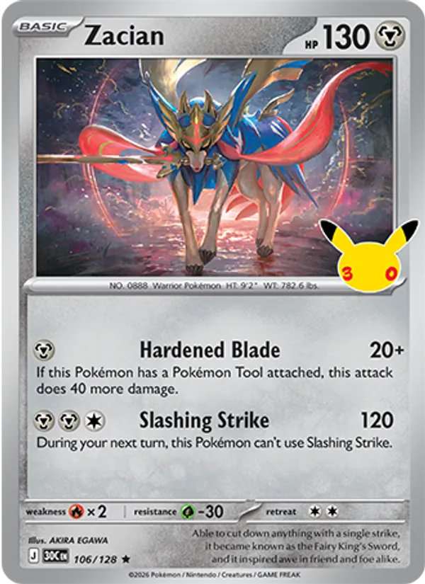 Zacian (Basic Pokémon) (30C-106/128) (Rare)
