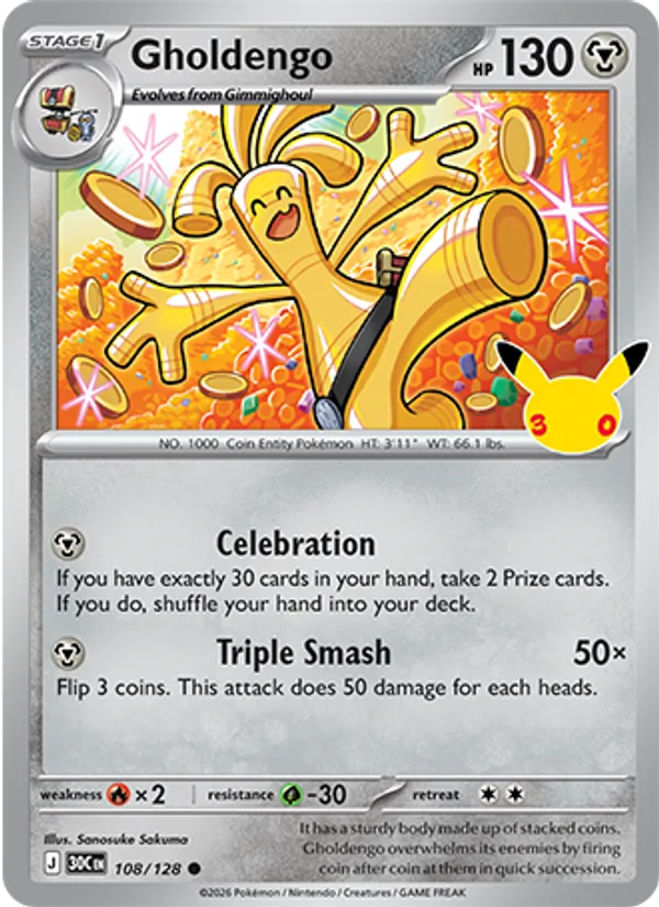 Gholdengo (Stage 1 Pokémon) (30C-108/128) (Common)