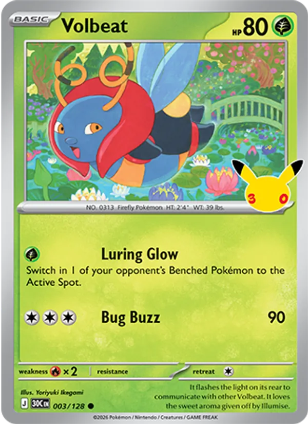 Volbeat (Basic Pokémon) (30C-003/128) (Common)