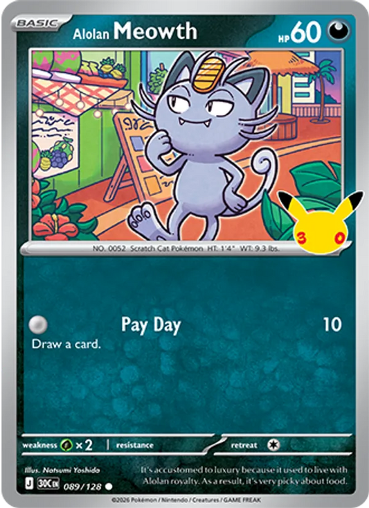 Alolan Meowth (Basic Pokémon) (30C-089/128) (Common)