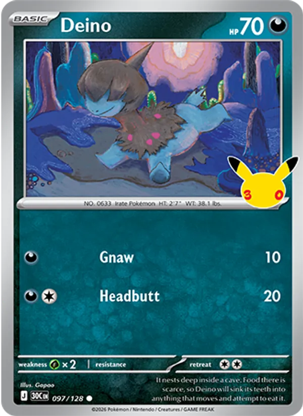Deino (Basic Pokémon) (30C-097/128) (Common)
