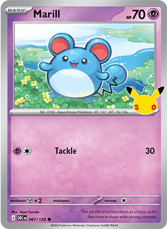 Marill (Basic Pokémon) (30C-067/128) (Common)