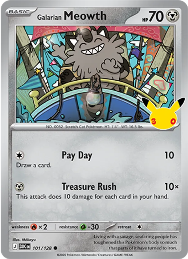 Galarian Meowth (Basic Pokémon) (30C-101/128) (Common)