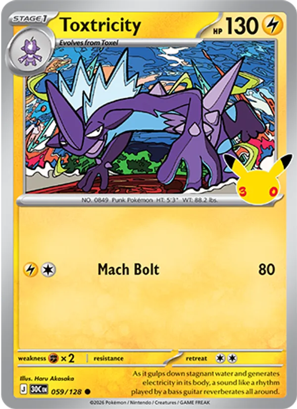 Toxtricity (Stage 1 Pokémon) (30C-059/128) (Common)