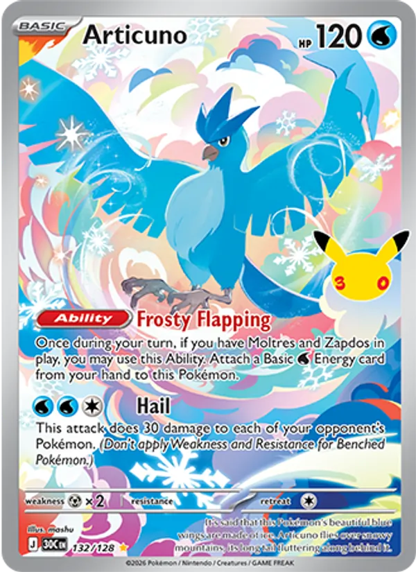 Articuno (Basic Pokémon) (30C-132/128) (Illustration Rare)