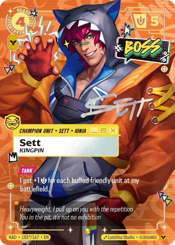 Sett, Kingpin (Unit) (RAD-183*/167) (Showcase) (Alternate Art - Signature)